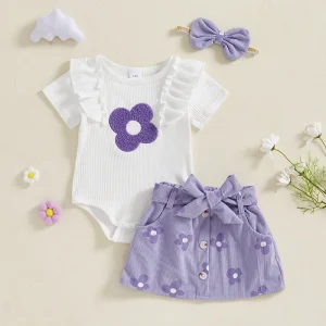 Baby Girl Romper with Matching Skirt