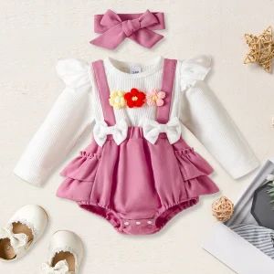 Set with Matching Bow Headband 3 Piece Ensemble