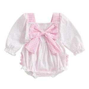 Adorable Infant Girls Polka Dot Pattern