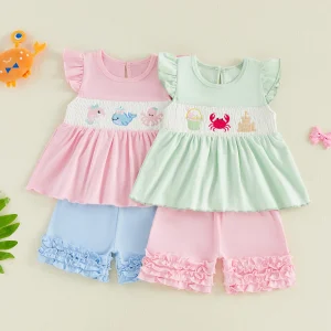 Adorable Infant Girls Beachwear Set.