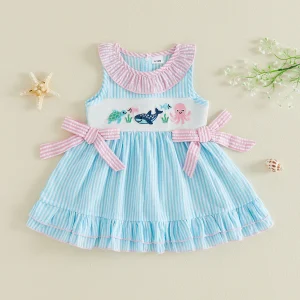 Adorable Infant Girl Sleeveless Dress.
