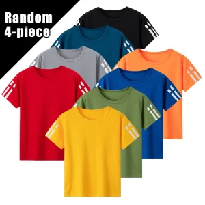 2/4 Pcs Set Big Kids' Shirts or Shorts.