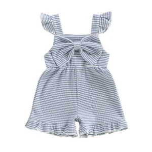 Adorable Infant Girls Striped Romper.