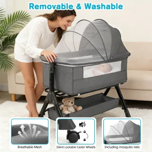 Portable Baby Bassinet Foldable Height.