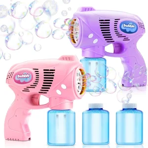 JOYFY 2 Bubble Guns with 2 Bottles.