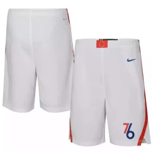 Jordan | Big Boys White Philadelphia 76Ers Swingman Shorts.