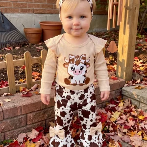 Girl Fall Outfits Flare Pants Headband.
