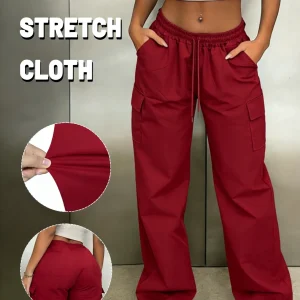 Women's High Waisted Stretch Cargo Pants.